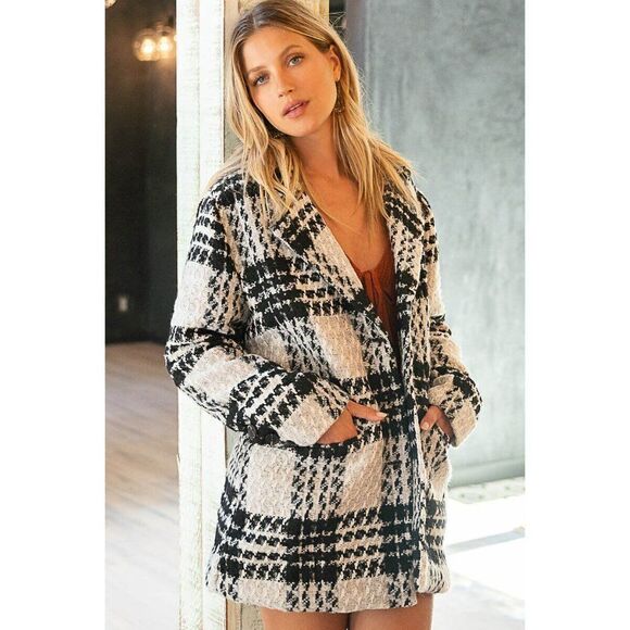 POL Jackets & Blazers - Sale! POL CLOTHING Women's Sweater Cardigan Blazer Black White Button Up FWJ173